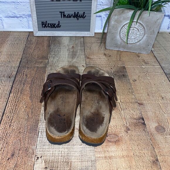 BIRKIS BIRKENSTOCK NEPAL BROWN CRISS CROSS SANDAL SIZE 6 - Picture 2 of 11